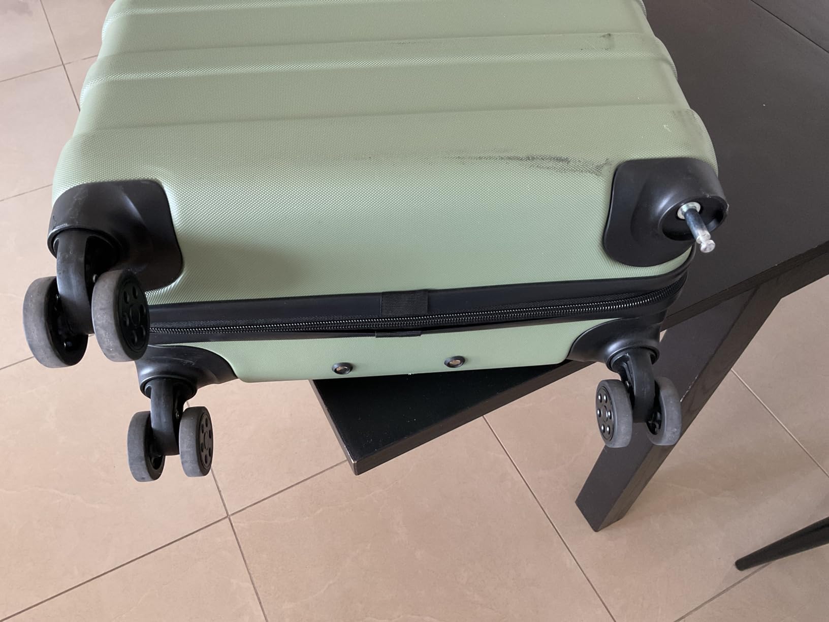 Cabin Max Anode 44L 55x40x20cm (22x16x8inch) Carry On Hand Luggage Suitcase - Lightweight, Hard Shell, 4 Wheels, 3 Digit Combination Lock (Cream) customer photo 1