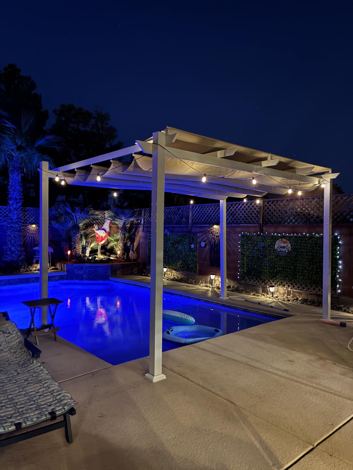 PURPLE LEAF Outdoor Pergola 10' x 13' White Pergola, Double Canopy, White customer photo 1