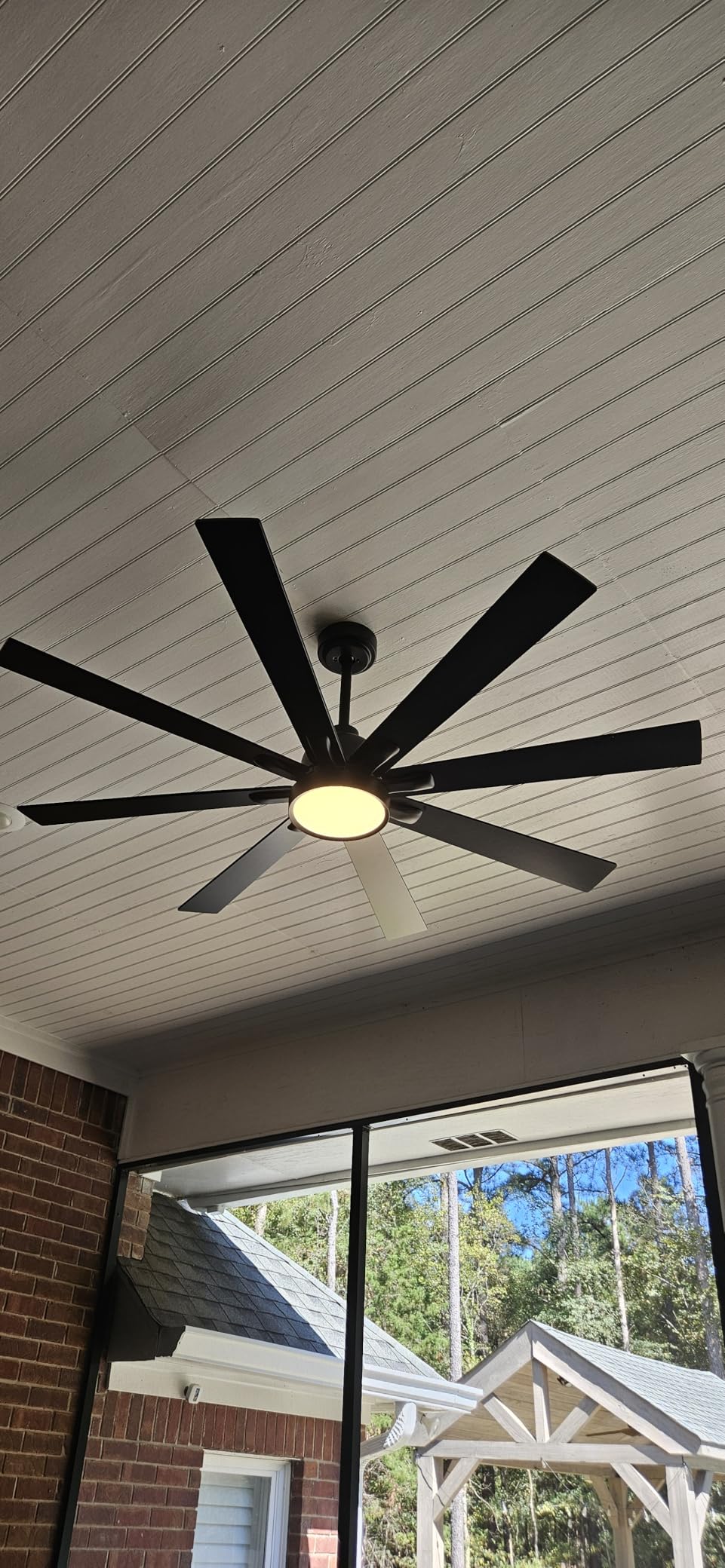 84 Inch Ceiling Fans with Lights and Remote, Wood/White customer photo 1