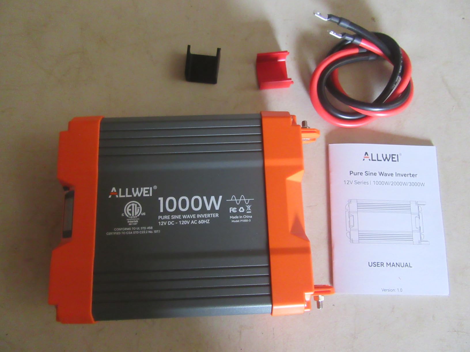 1000W Pure Sine Wave Power Inverter 12V DC to 120V AC, ETL Listed to UL 458 customer photo 2