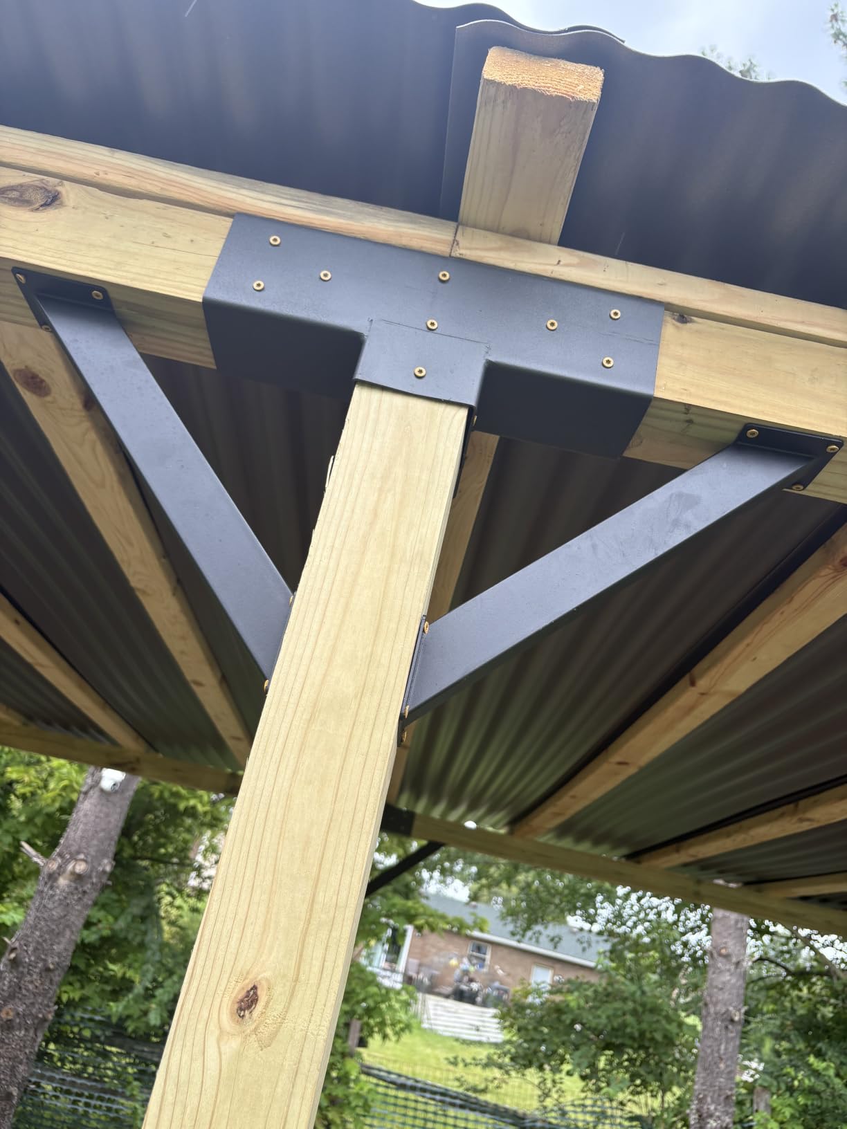 JEXALINE Heavy-Duty Aluminum Pergola Bracket Kit for 4 x 4 Wood Posts customer photo 2