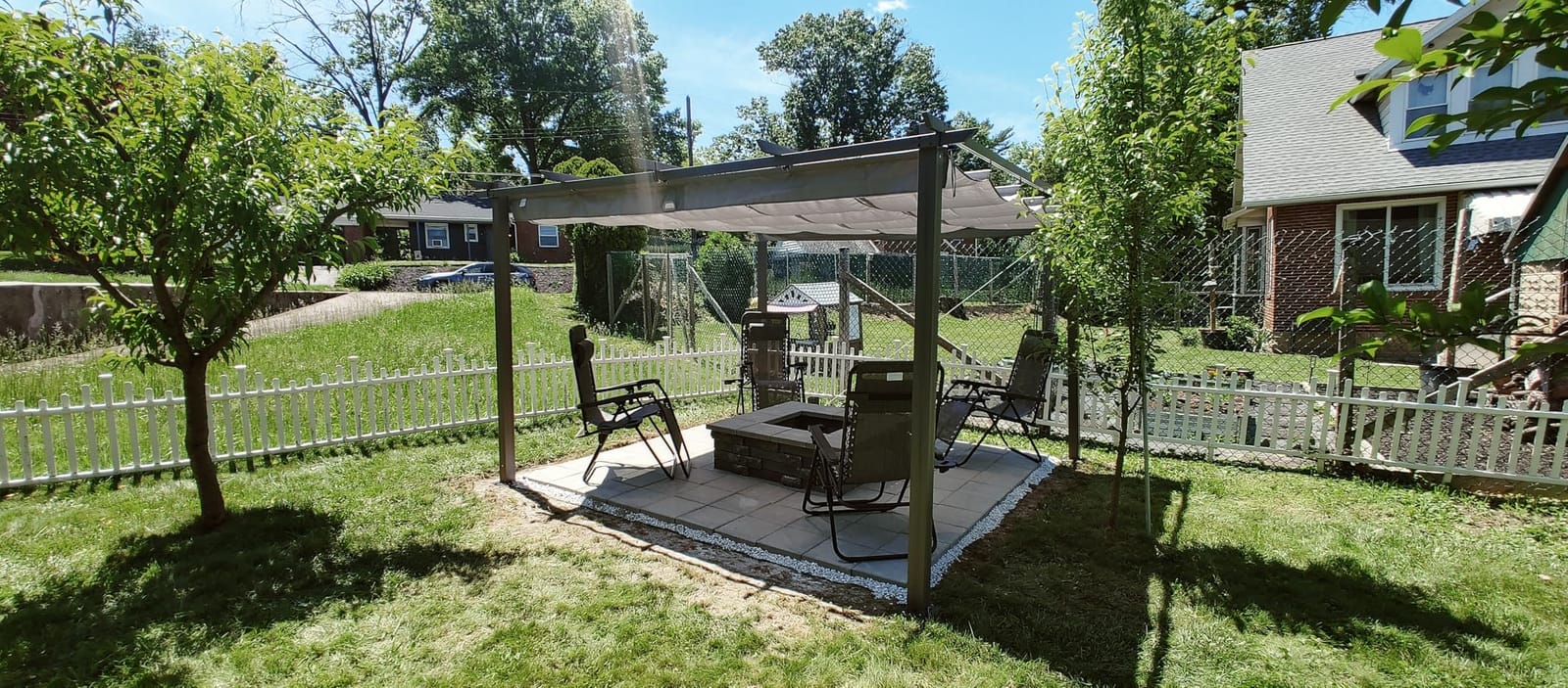 HAPPATIO 10' X 13' Retractable Pergola with Sun Shade Canopy, Patio Aluminum Frame Shelter for Backyards, Gardens, Porch, Includes Ground Studs and Expansion Screws (Brown) customer photo 1