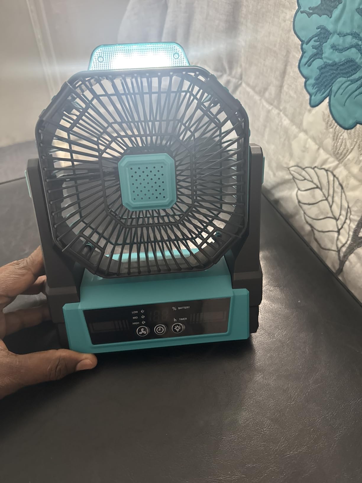 KopBeau Portable Camping Fan, 20000mAh Battery Operated Tent Fan with Light customer photo 2