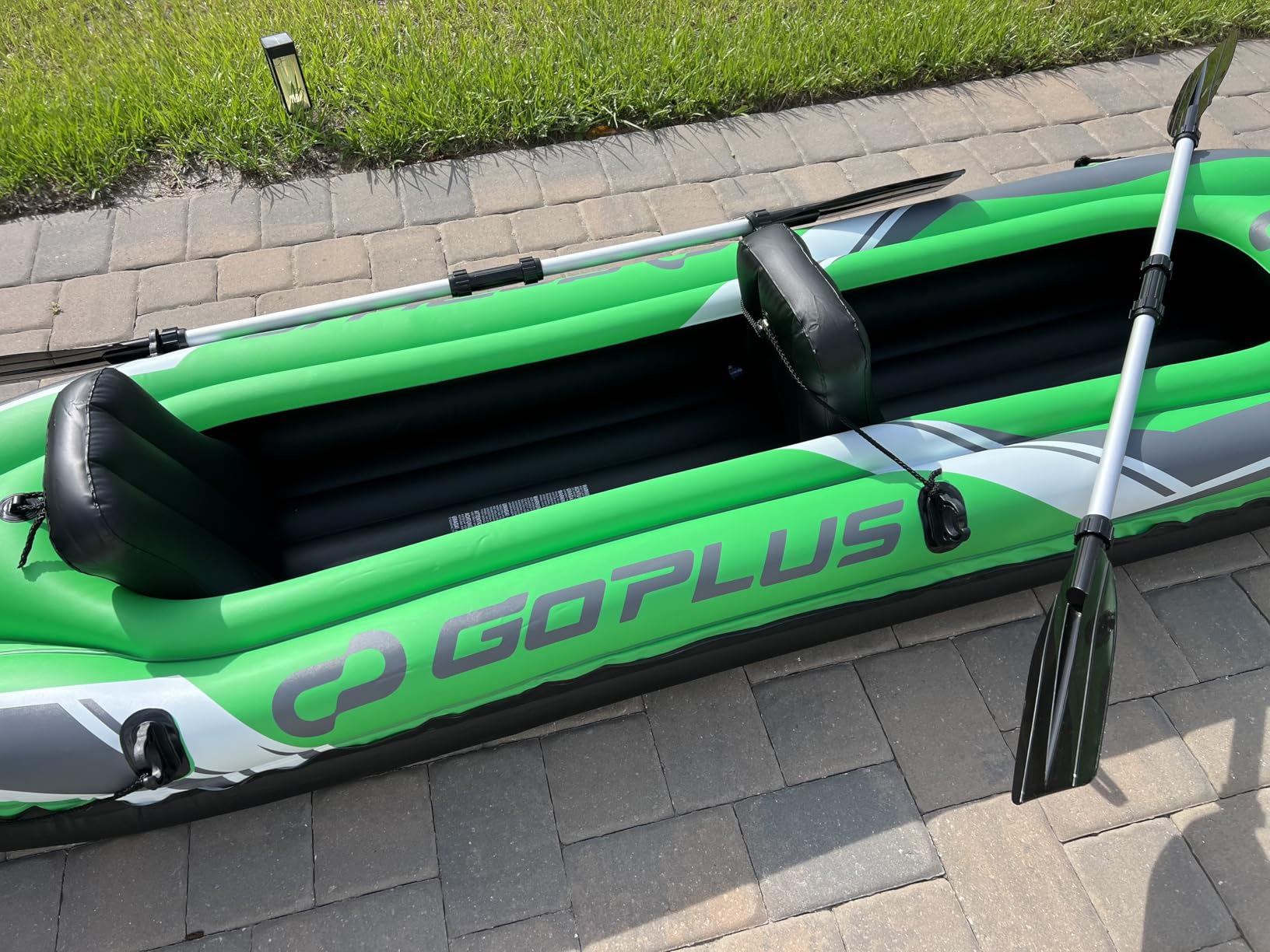 Goplus Inflatable Kayak 2 Person, 11.5 FT Tandem Touring Kayak with Aluminum Paddles, Seats, Footrest, Hand Pump, Heavy Duty Blow Up Canoe for Adults Fishing Lake River customer photo 2