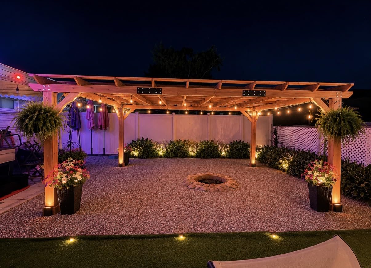 Jocisland 10x12 FT Premium Cedar Wood Pergola with Trellis Roof & Stakes customer photo 1