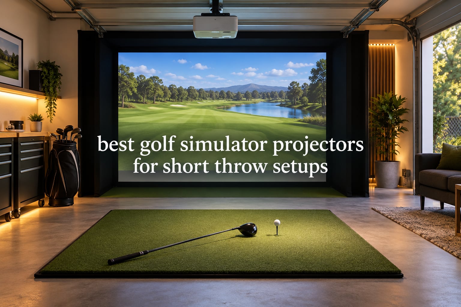 best golf simulator projectors for short throw setups