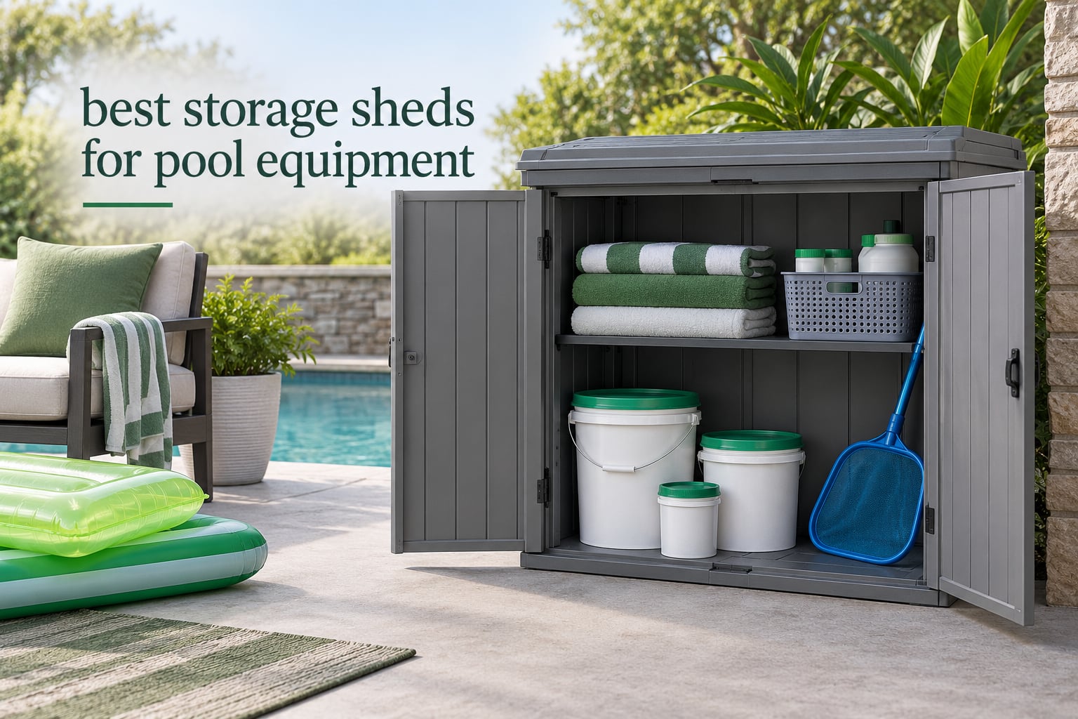 best storage sheds for pool equipment